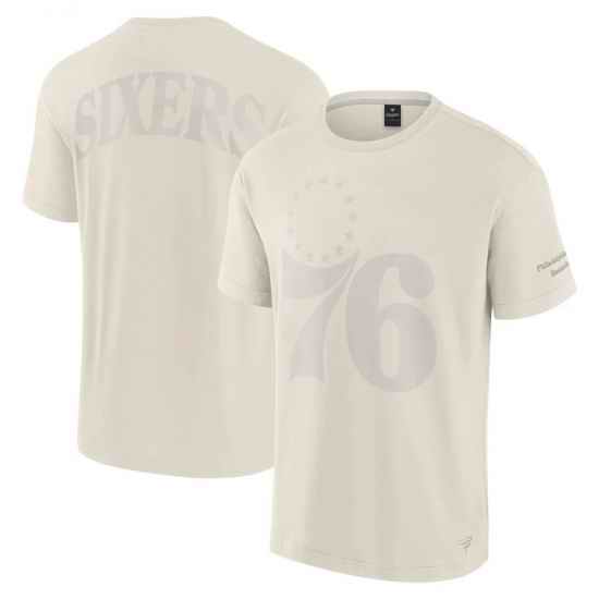 Men Fanatics Cream Philadelphia 76Ers Elements Iconic T Shirt